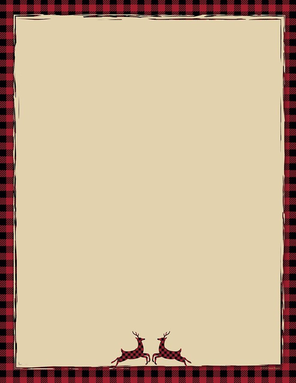 Great Papers! Buffalo Red Reindeer Holiday Stationery Letterhead, 8.5" x 11", Inkjet and Laser Printer Compatible, 80 count